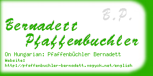 bernadett pfaffenbuchler business card