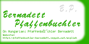 bernadett pfaffenbuchler business card